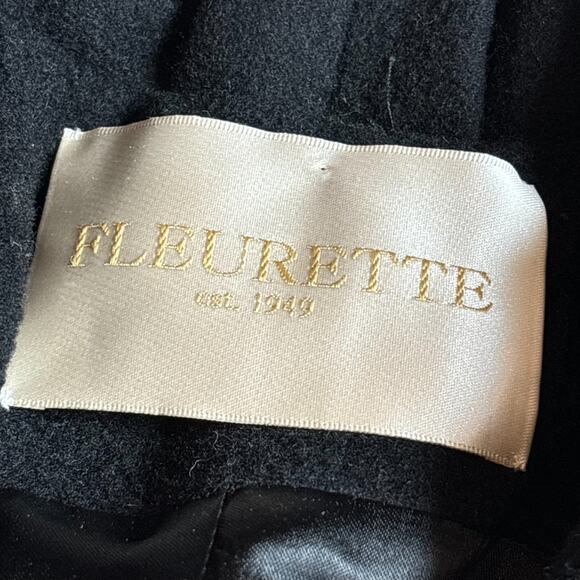 VTG Fleurette Loro Piana Sz 6 Wool Cashmere Blend Black Coat Quiet Luxury - Picture 7 of 13